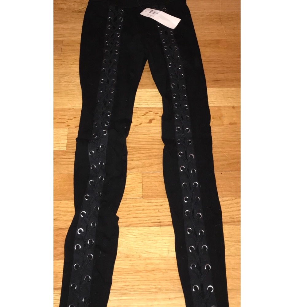 NWT Mystique Boutique tie/lace up leggings